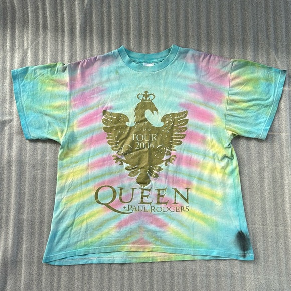 Vintage 2006 Queen & Paul Rodgers Tie Dye Tour T-Shirt Size Large - Picture 4 of 7